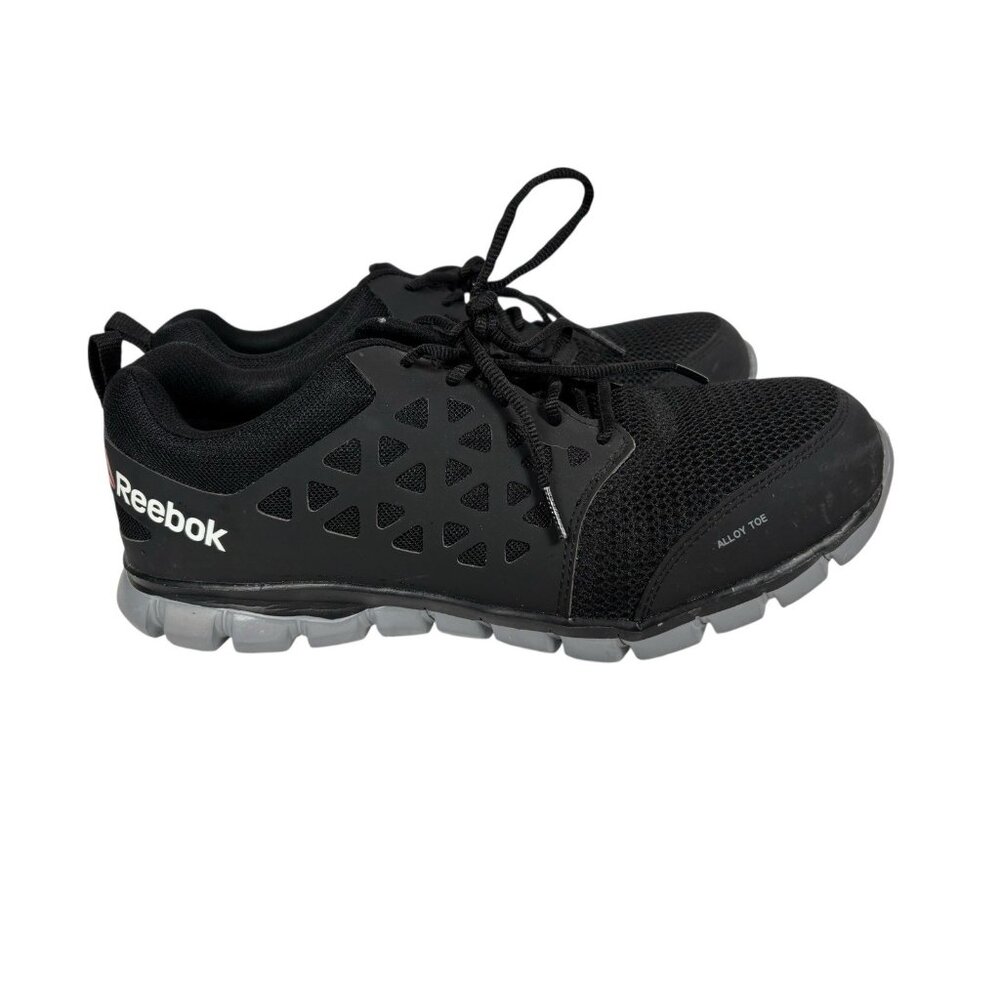 REEBOK SUBLITE CUSHION MENS 11.5 ALLOY TOE ATHLETIC WORK SHOES RB4041 BLACK ASTM